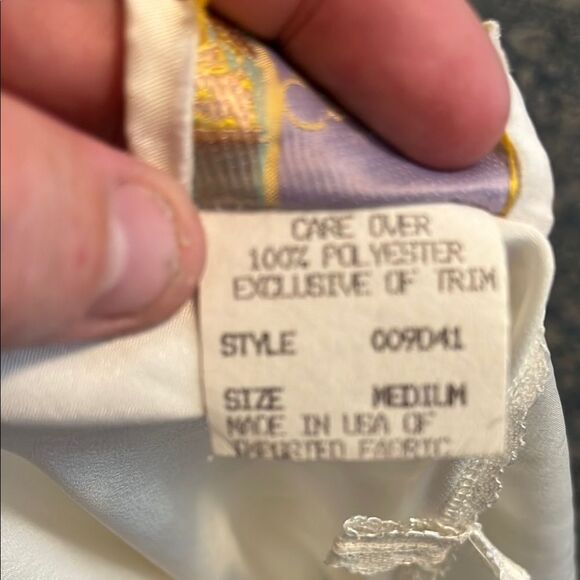 Vintage Elegant White Lace Trim Semi Sheer Chemise Nightgown Romantic Feminine - Picture 8 of 12